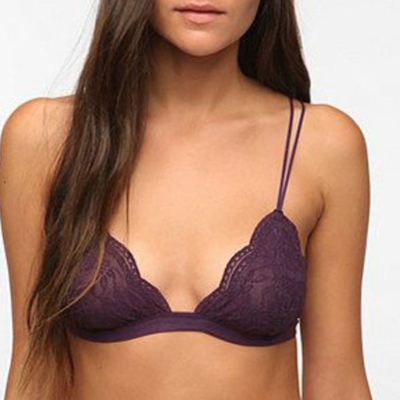 Lace Triangle Bralette - Purple - Picture 2 of 4