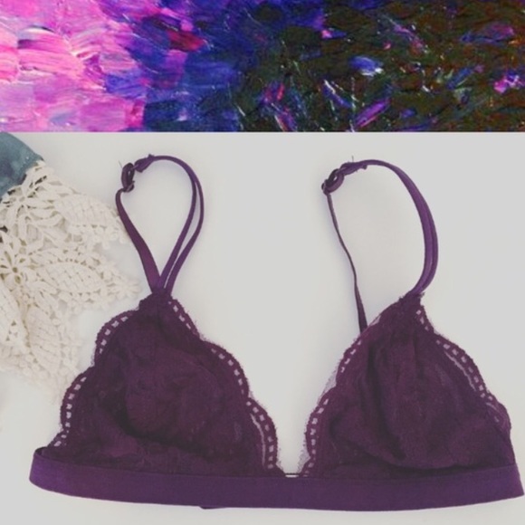 Lace Triangle Bralette - Purple - Picture 3 of 4