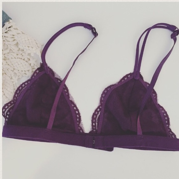 Lace Triangle Bralette - Purple - Picture 4 of 4