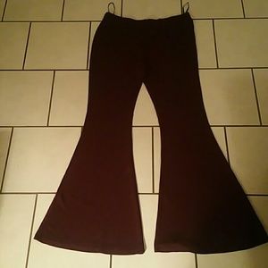 Burgundy Bell Bottom Pants