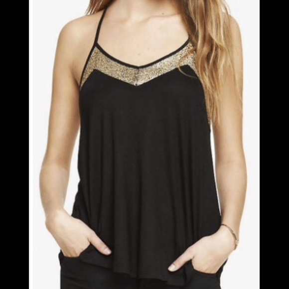 New✨Gorgeous black cami with gold trim