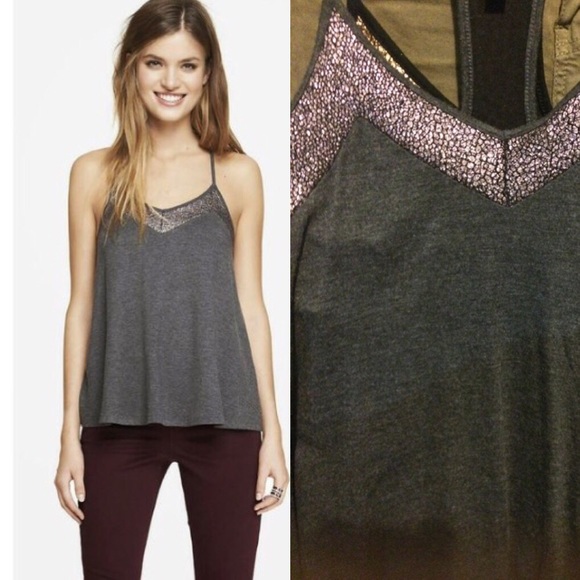 New✨gorgeous foil trim cami Express