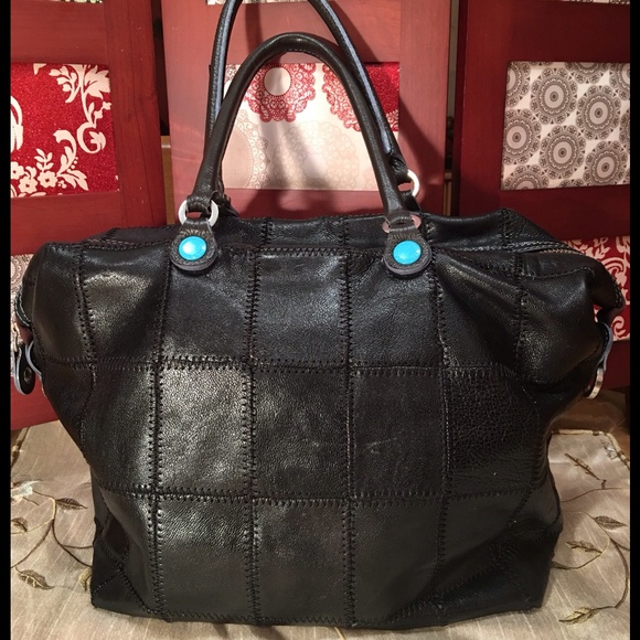 GABS Black Leather Handbag NWOT