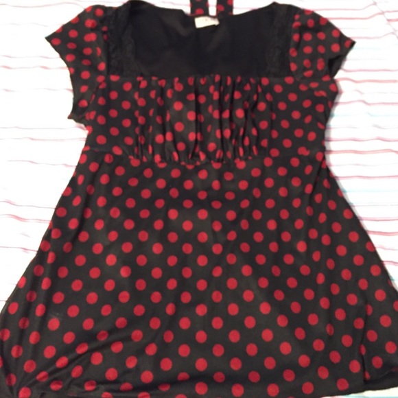Polka dots baby doll top
