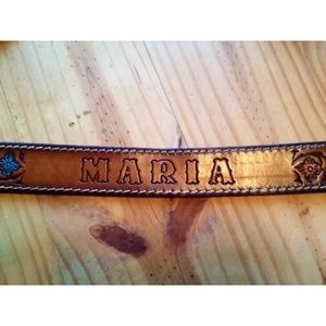 Size 26 stamped MARIA western belt Nice Floral