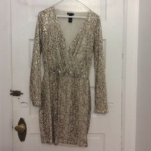 Long sleeve sequin dress