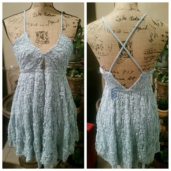 Free People Crisscross Lace Slip Dress - Picture 5 of 6