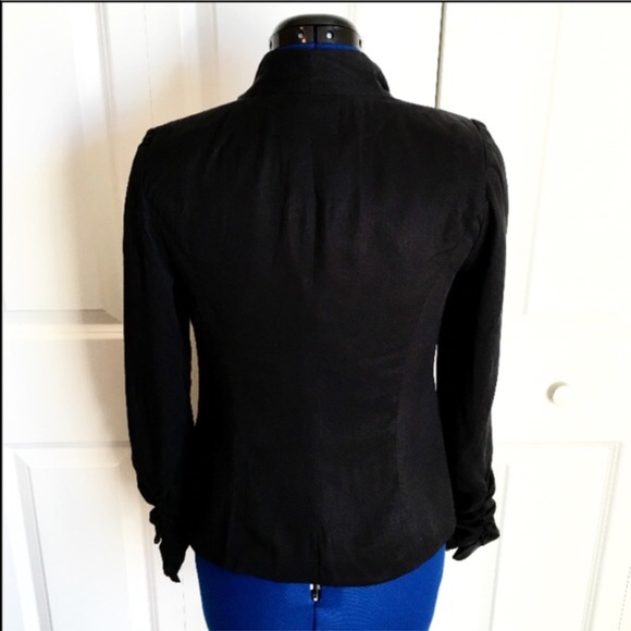 Asymmetrical Zip Black Jacket - Picture 4 of 4