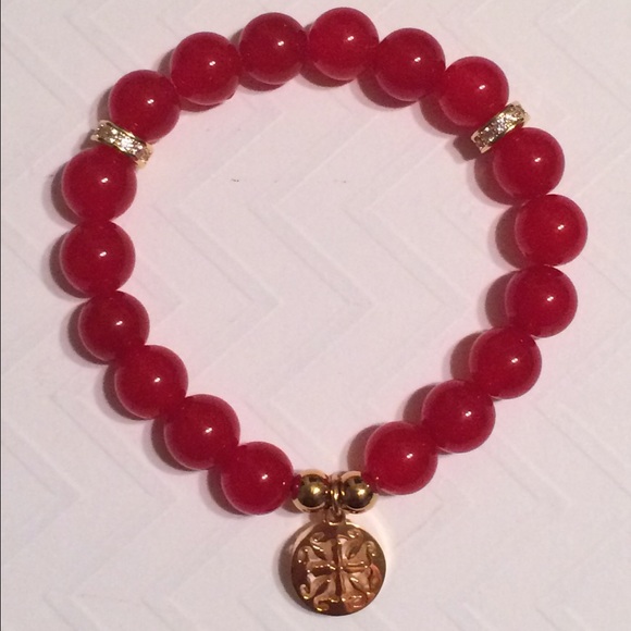 Never worn! Rustic Cuff Red Trina w/ gold