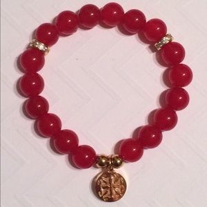 Never worn! Rustic Cuff Red Trina w/ gold