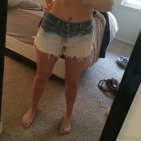 Levis high wasted denim ombré shorts