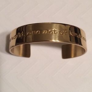 Never Worn! Rustic Cuff 0.5" Quote Cuff in Gold
