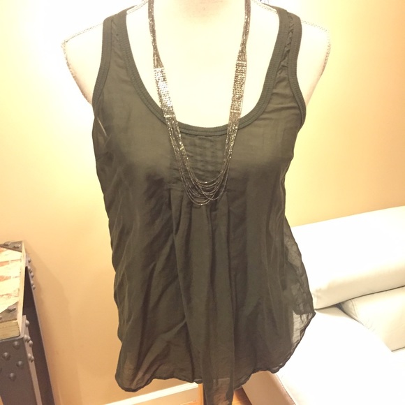 Khaki green tank top