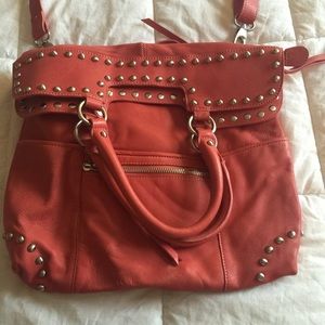 Coral studded cross body/tote Sorial