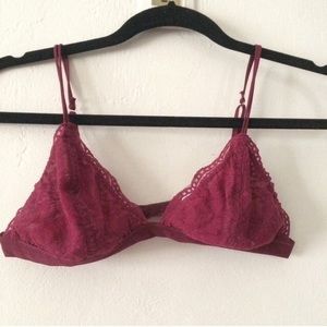 lace burgundy bralette