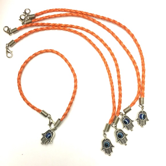 5 Pcs - Mystical Hamsa-Evil Eye leather bracelet