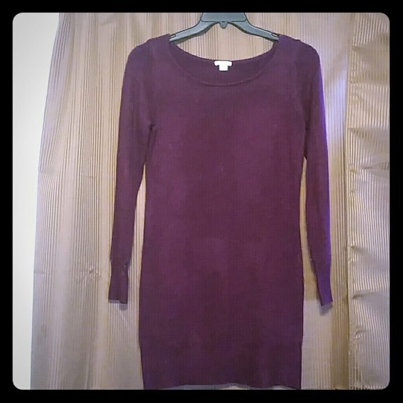 Dark Purple Sweater Dress - Picture 1 of 1
