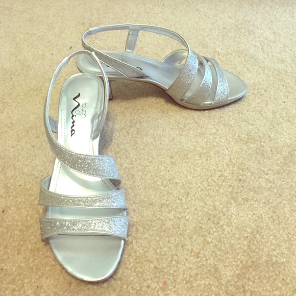 Silver sparkly dress shoes only worn once