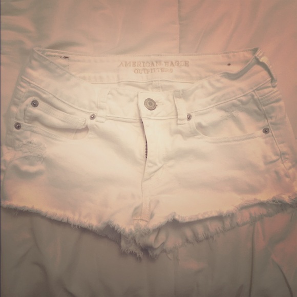 White AE jean shorts