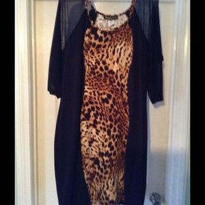 Leopard and sheer dress.