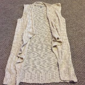 Tan long sweater vest