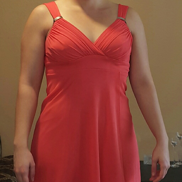 Flowy Salmon Cocktail Dress
