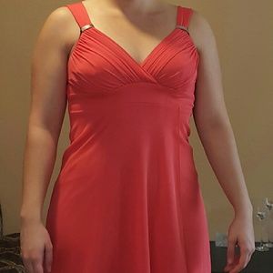 Flowy Salmon Cocktail Dress