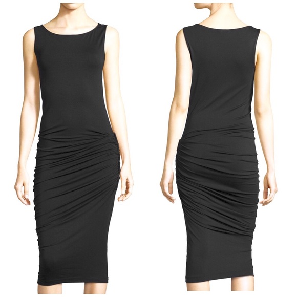 NWT. GREY Max Studio Ruched Asymmetrical Midi