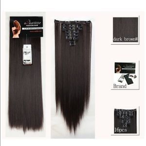 New set S-nolite 24" Hair extensions Dark Brown