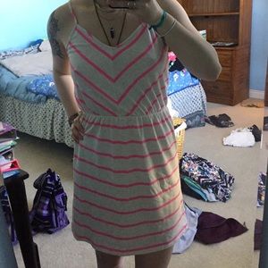 Pink striped flowy dress
