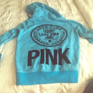 VS PINK- AQUA BLUE JACKET!