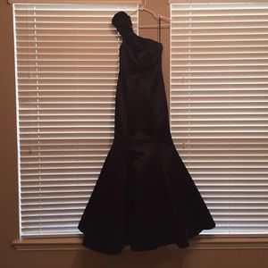 Jovani Black One Shoulder Mermaid Prom Dress