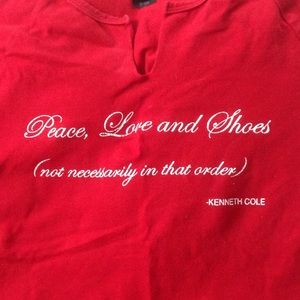 Kenneth Cole tee--- peace love and shoes