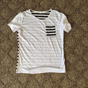 White and Black striped t-shirt