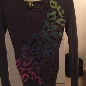 Pac sun cheetah multi colored hooded sweater