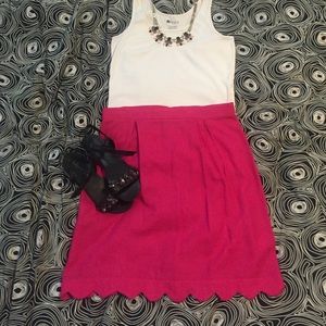 Hot Pink Scalloped Skirt