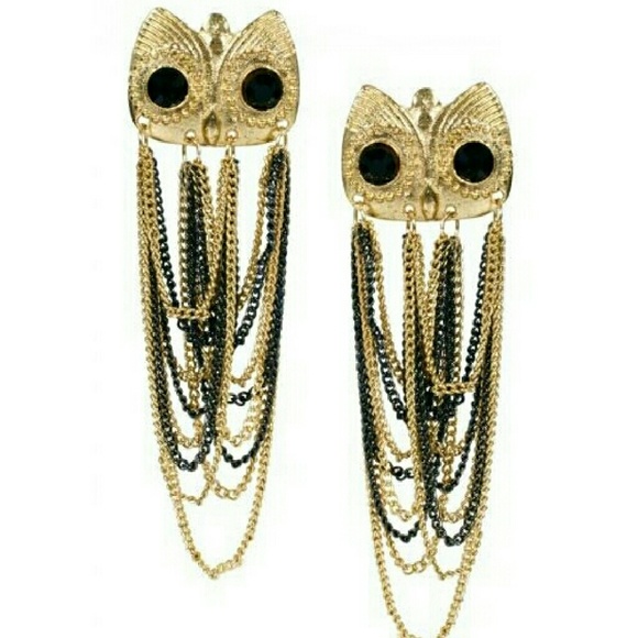 Cat Ears Dangle Chain Earrings - Picture 2 of 3