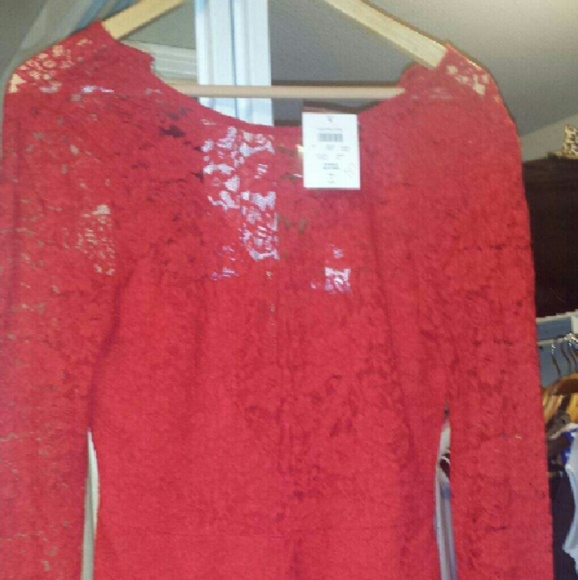 Cache Red lace Romper