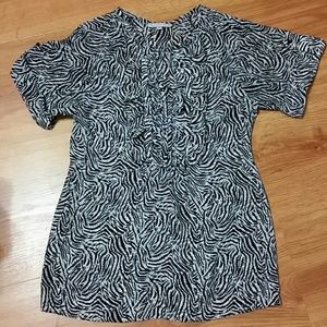 Sheer short-sleeve tunic