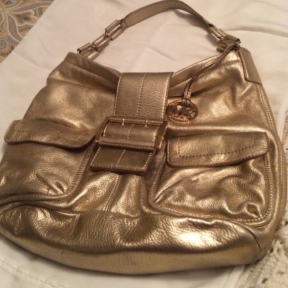 Authentic Michael Kors gold bag