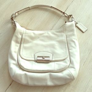 White leather Coach shoulder bag