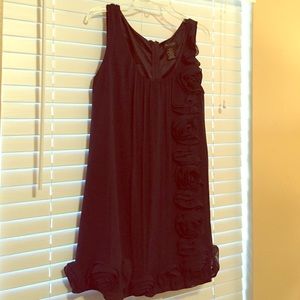 Navy Dress with Rosette Detail