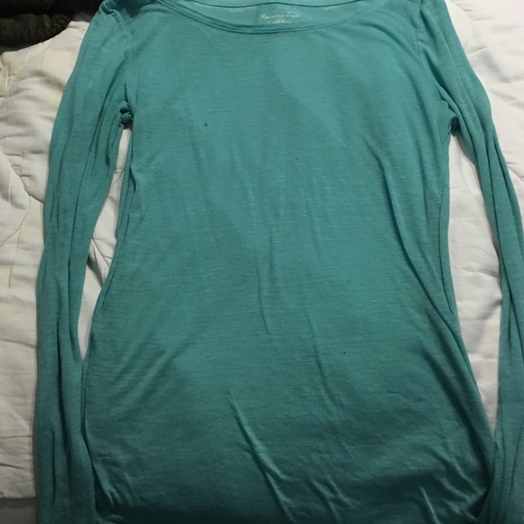 Teal long-sleeved T