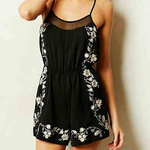 Anthropologie Pants - reserved Anthropologie Embroidered Floral Rompe