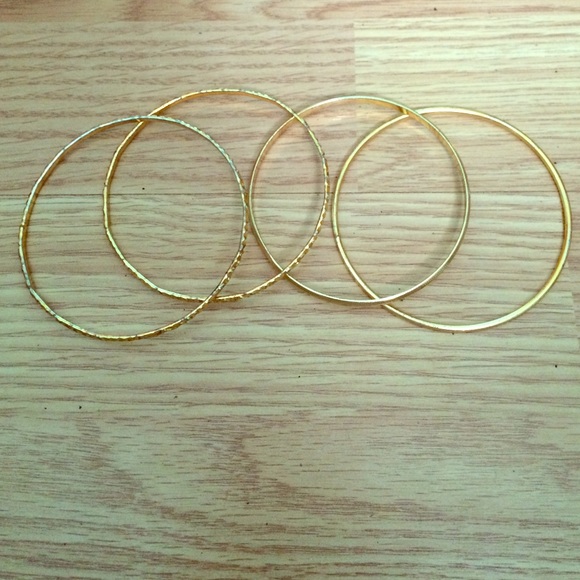 4 Gold plated bangles