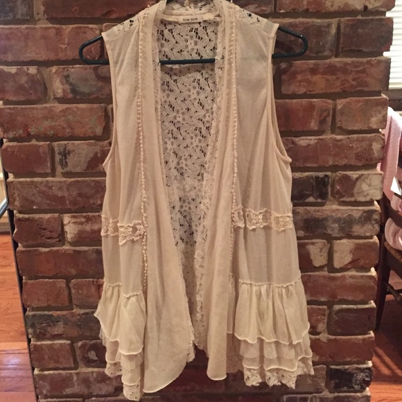 Lace tank cardigan