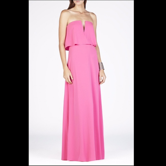 BCBG Alyse Strapless Overlay Gown