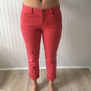 Lauren Conrad salmon cropped jeans