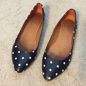 Madewell Polka Dot leather pointy skimmer