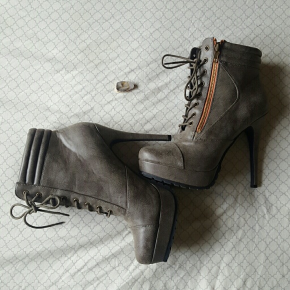 Charlotte Russe Shoes - Lug-Soled Zip-Up Ankle Boots